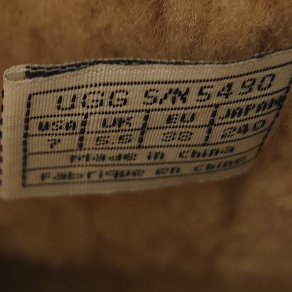 UGG Womens Brooks US7 Tall Brown Leather Shearling Sherpa PullOn Boots - Picture 12 of 16